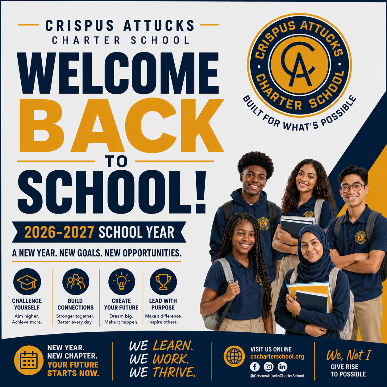 2026-27 Welcome back to school, Crispus attucks charter school